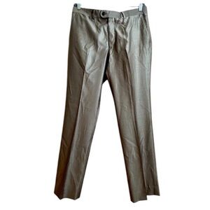 Zara Sz 36 Men's Silk Wool Trousers Taupe With Sheen